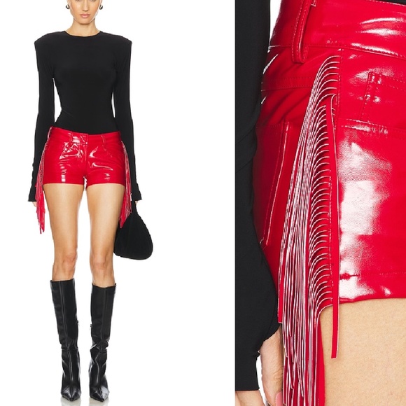 Norma Kamali RED Fringe  Short - Picture 1 of 6